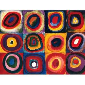 Wassily Kandinsky: 47W by 36H : Color Study of Squares CANVAS Edge 