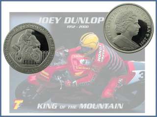 ISLE OF MAN 1 CROWN 2001 Commemorates the Life of Joey Dunlop   Pearl 