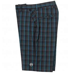 Travis Mathew Mens Quincy Flat Front Plaid Shorts (Golf)  