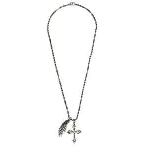  G by GUESS Winged Cross Necklace, SILVER: Jewelry