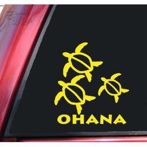 Ohana Honu Hawaiian Sea Turtle Family With 1 Baby Vinyl Decal Sticker 