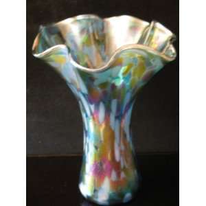  Glass Eye Studio 9 Blue Ruffle Vase 