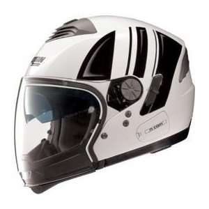  Nolan N43 Trilogy N COM Helmet , Color White/Black, Style 