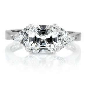  Keanes Engagement Ring   3 Stone Princess & Trillion Cut 