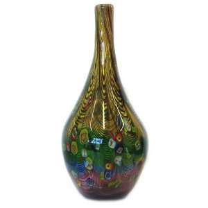 Murano Art Glass Tall Vase Long Neck Millefiori A83: Home 