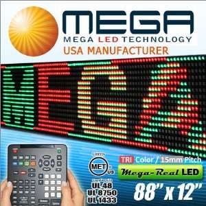 : MEGA LED Sign for Outdoor Programmable Scrolling Message, Tri Color 