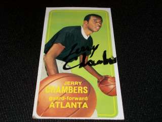Utah Atlanta Hawks Jerry Chambers Auto Signed 1970/71 Topps Card #62 N 