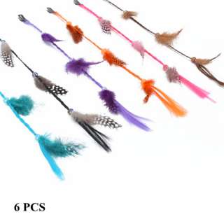 Lovely 6PCS Multi Color Feather Style Clip on Hair Extensions Party 