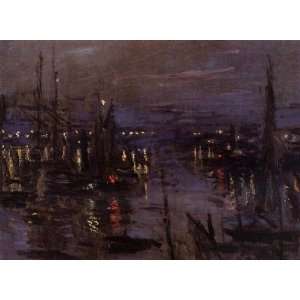   Port of Le Havre Night Effect, by Monet Claude  Home
