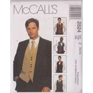  Mens Lined Vest, Tie And Bow Tie McCalls Sewing Pattern 