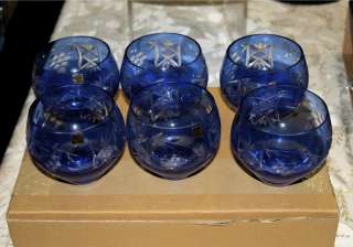 pc set Cobalt Traube stemless bohemian wine glasses!  