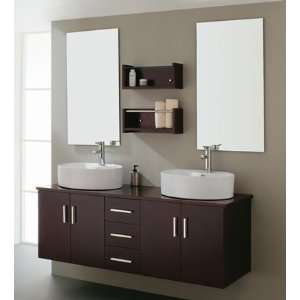 LUXExclusive Double Sink Bathroom Vanity LUX3078 VA. 59.1 x 19.7 x 