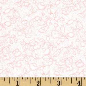  44 Wide Positively Pastel Scattered Flowers Pink/White 
