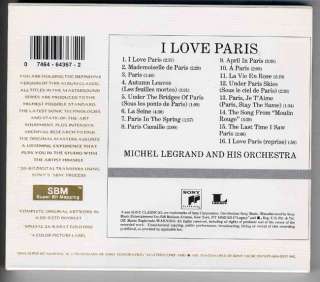 MICHEL LEGRAND I Love Paris CD NEW SS Gold CD OOP Rare  