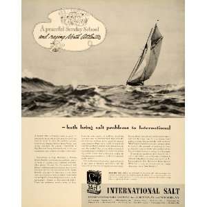  1939 Ad International Salt Table Iodized Sail Boat Sea 