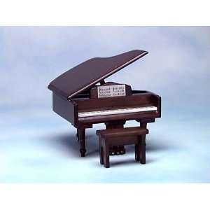  Dollhouse Miniature Walnut Grand Piano: Toys & Games