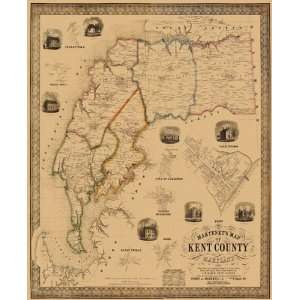  KENT COUNTY MARYLAND (MD) LANDOWNER MAP 1860