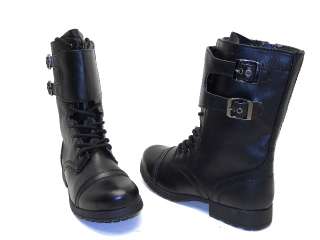 Candies Womens Scottie Mid Calf Military Boots Black Size 7M NWOB 