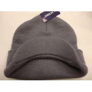  Beanie Cap Grey Visor Hat Winter Hat gray: Everything Else