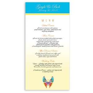  265 Wedding Menu Cards   Butterfly Rainbow Blue Office 