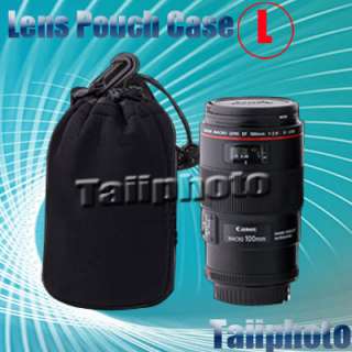 Neoprene Soft Camera Lens Pouch Case  Size: Large  