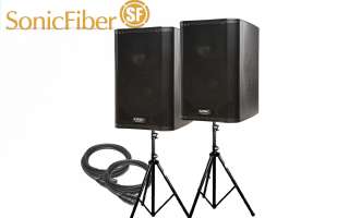 QSC K8 Speaker Pair with stands and cables  