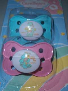 Care Bears Baby 2pc Pacifiers, Funshine, Love A Lot, Bed Time, Baby 