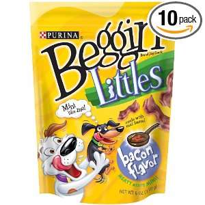 Beggin Littles, Bacon Flavor Dog Snacks, 6 Ounce Bags (Pack of 10 