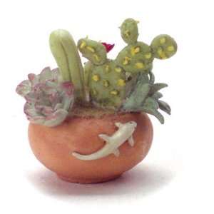  Dollhouse Miniature Cacti Garden in a Clay Pot Toys 