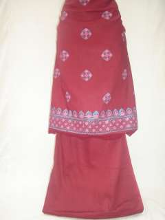   Shalwar Kameez Sari Cotton Fabric Pakistani Custom Dress 3pc  