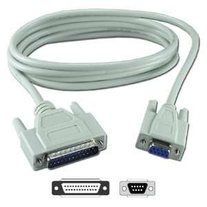  QVS 6ft DB9 Female to DB25 Male Serial Modem Cable with 