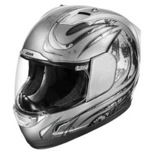  Icon Alliance Full Face Motorcycle Helmet Silver Threshold 