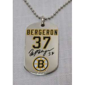Boston Bruins official NHL Patrice Bergeron #37 autographed metal 