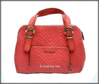 Ted Baker Kayler Pink/Salmon Patent Kayler Quilted Tote New! Gorgeous 