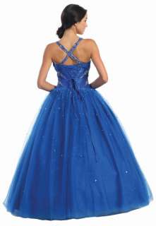 Ball Gown Quinceanera Dress Prom Pageant Royal Blue 16  