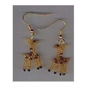  Handmade Beaded Giraffe Earrings 