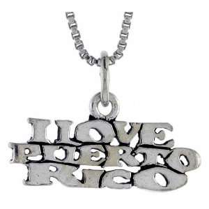    Sterling Silver I LOVE PUERTO RICO Talking Pendant Jewelry