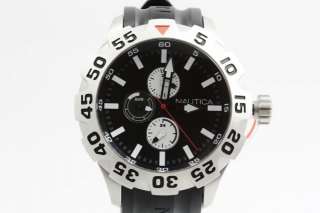 Nautica Mens Multifunction Black Chrono Watch N15564G NEW  