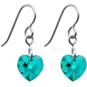  Titanium Heart December Birthstone Earrings Made with 