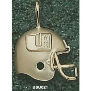  14Kt Gold Utah State U State Helmet
