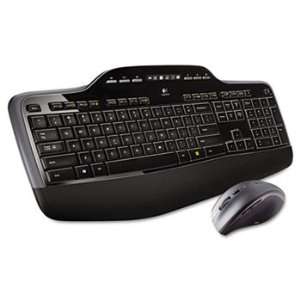   Wireless Desktop Set Keyboard/Mouse USB Black Ergonomic Concave Keys