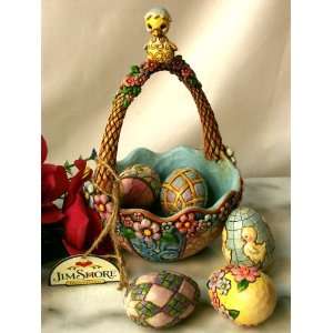  Jim Shore Easter Basket W/ Chick Eggs: Home & Kitchen