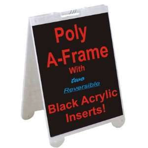   Sandwich Board A frame Sign w/Black Acrylic Plexiglas Panels Office