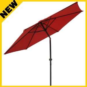   Patio Outdoor Furniture Home & Garden Umbrella Tilt Nice Red Color