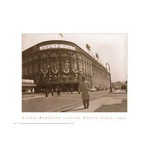  Bettmann Corbis Jackie Robinson Leaving Ebbets Field