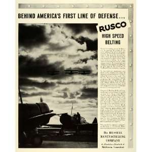  1941 Ad Rusco Russell Manufacturing High Speed Belting 