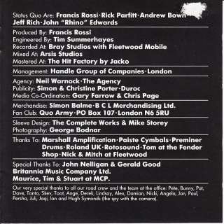 Status Quo Rock til You Drop 1991 JAPAN CD 1st Press PHCR 20 OOP HTF 