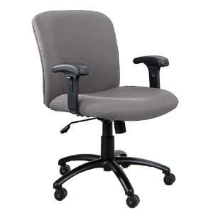  Fabric Big and Tall Task Chair with Arms Black: Office 