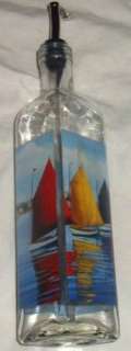 SAILBOAT Design DISPENSER Bottle *Beautiful* GLASS FS  