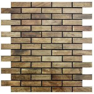  Wood Mosaic Tile   Chocolate Oak   Brick: Home Improvement